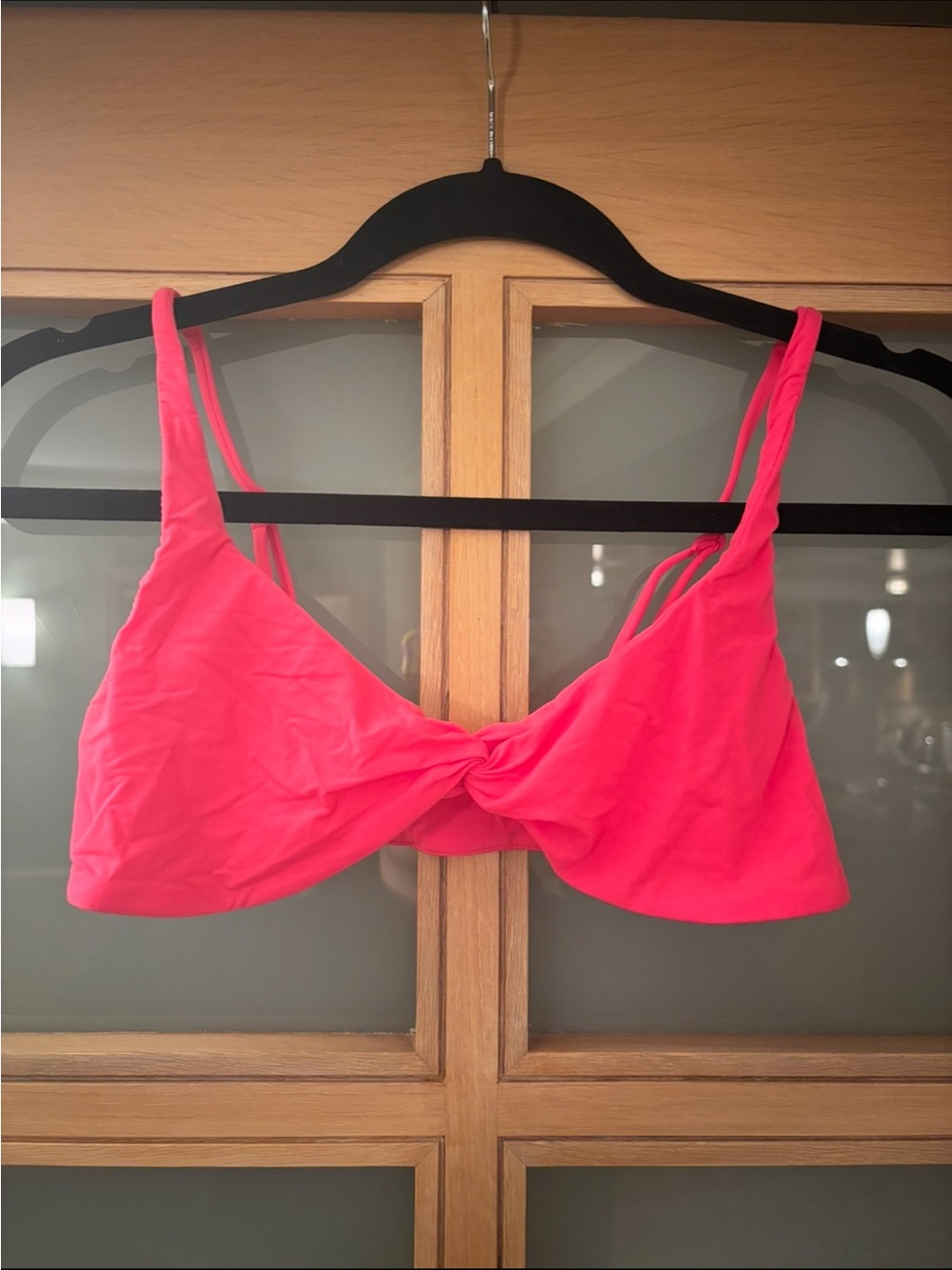 SKIMS Knot-Front Bralette in Bright Pink